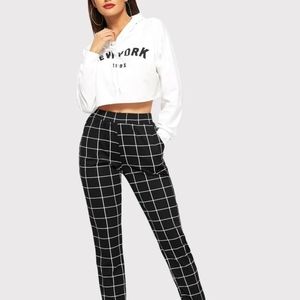 Checkered High Waisted Pants